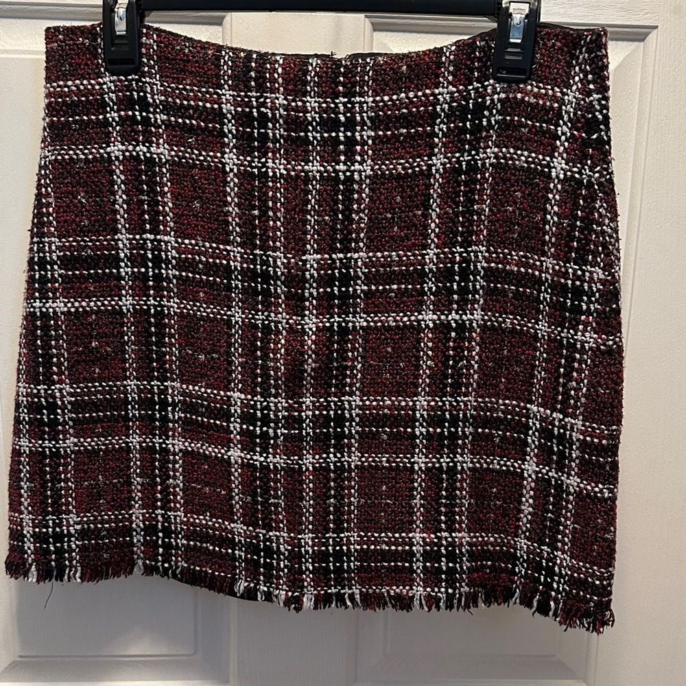 Sanctuary Plaid Mini Skirt - Red and Black Size L